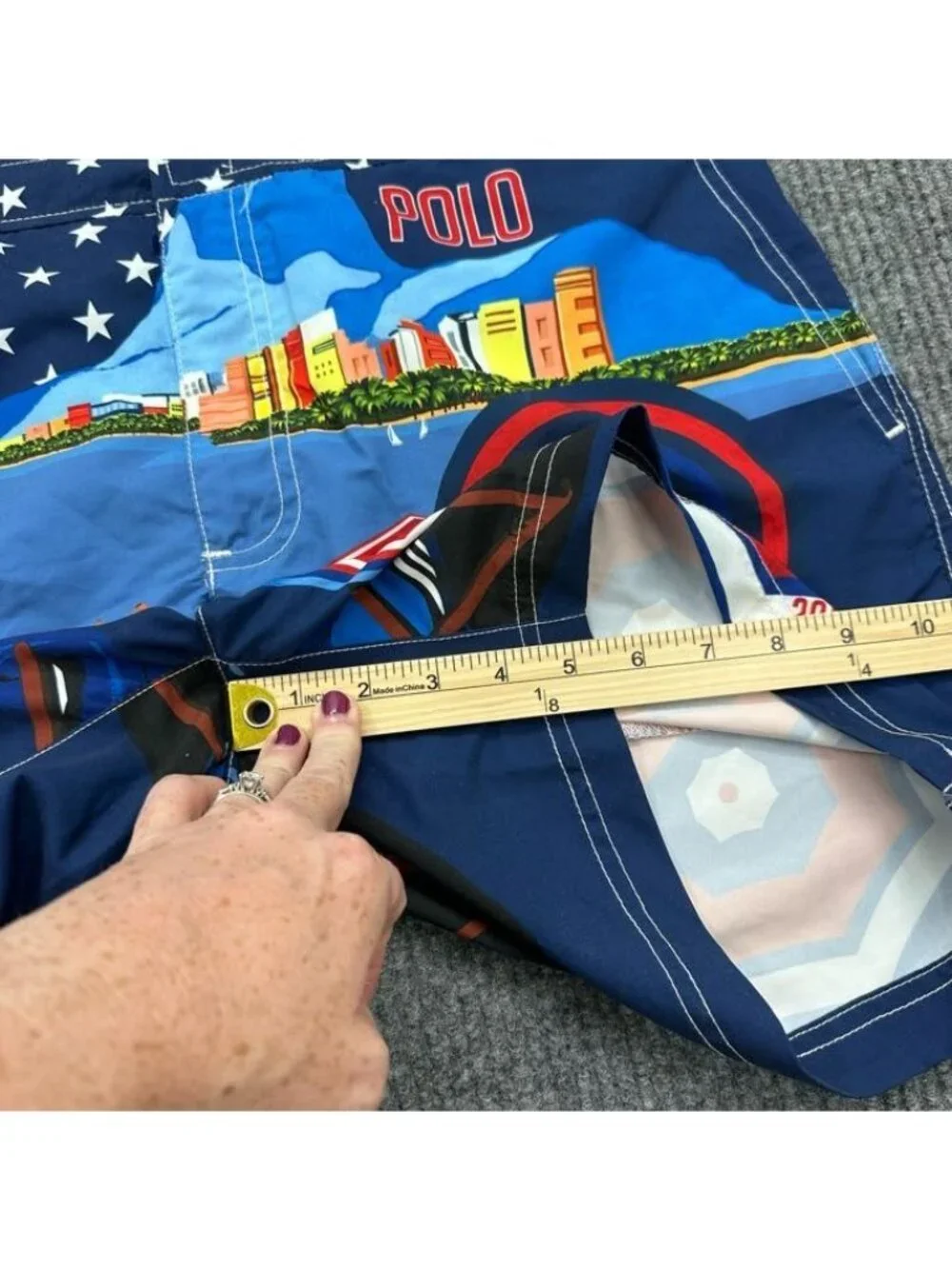 Polo Ralph Lauren Team USA Rio 2016 Olympic Swim Trunks Cityscape Mens Sz 34 NEW